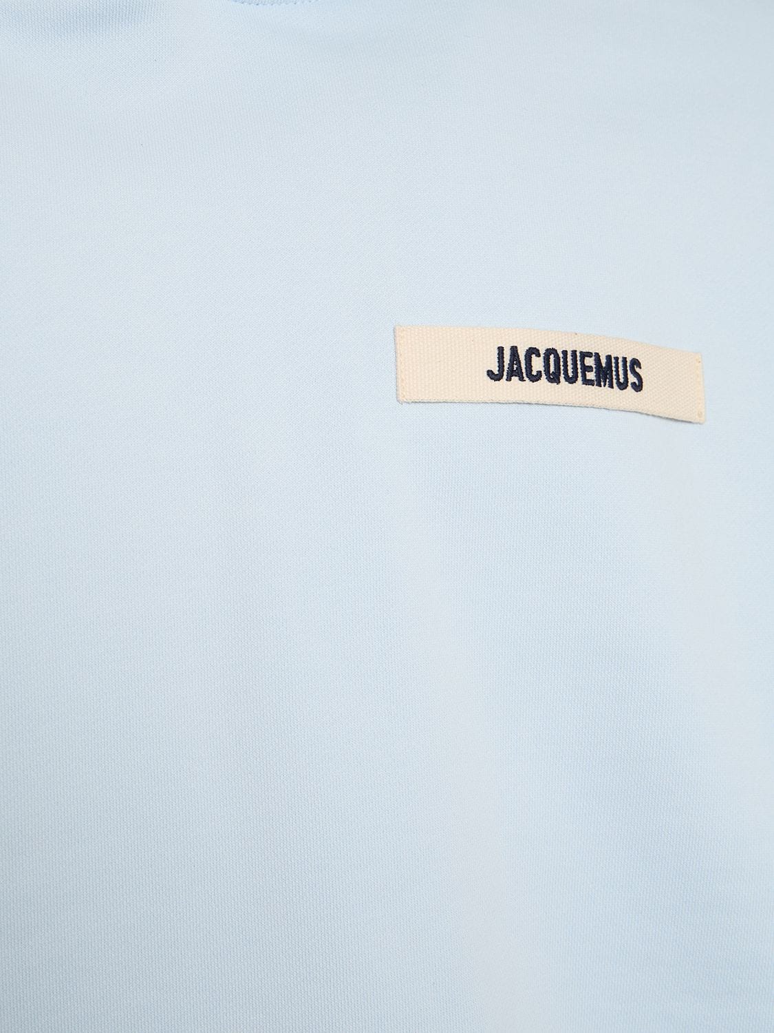 Shop Jacquemus Le Hoodie Gros Grain Cotton Sweatshirt In Light Blue