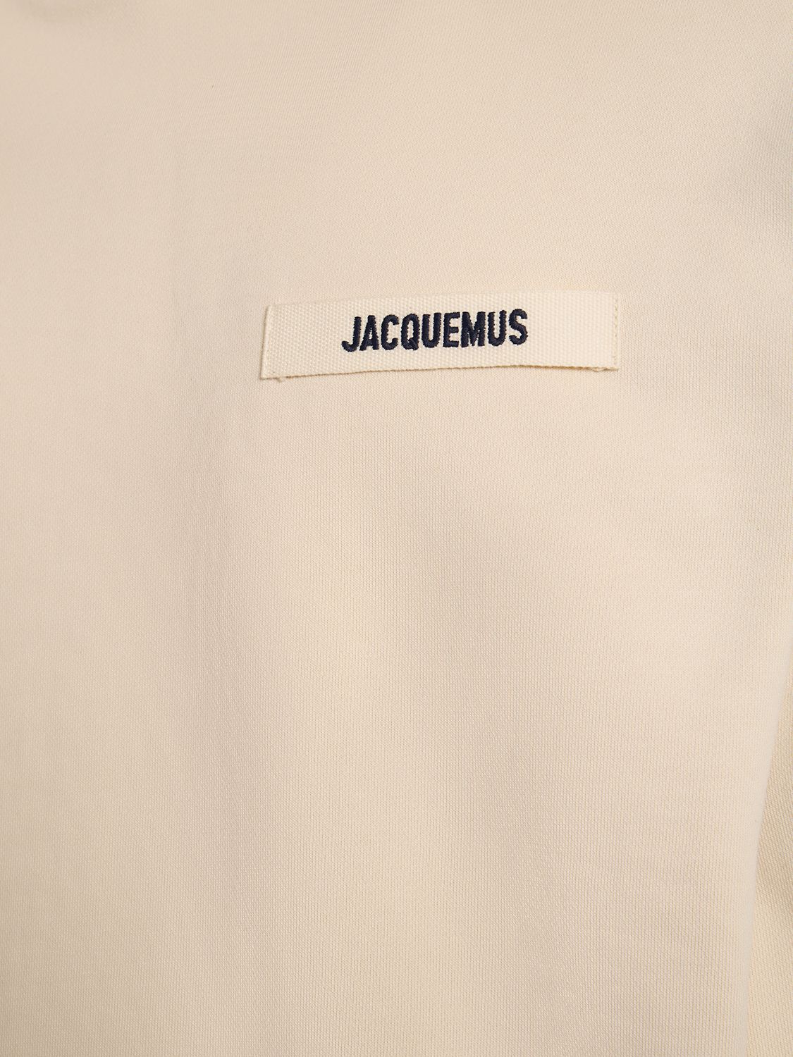 Shop Jacquemus Le Hoodie Gros Grain Cotton Sweatshirt In Beige