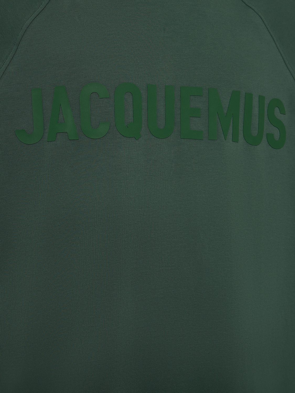 Shop Jacquemus Le Tshirt Typo Cotton T-shirt In Dark Green
