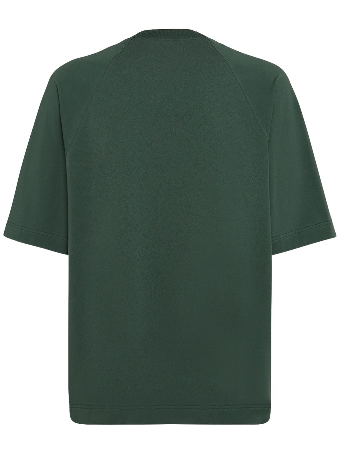 Shop Jacquemus Le Tshirt Typo Cotton T-shirt In Dark Green