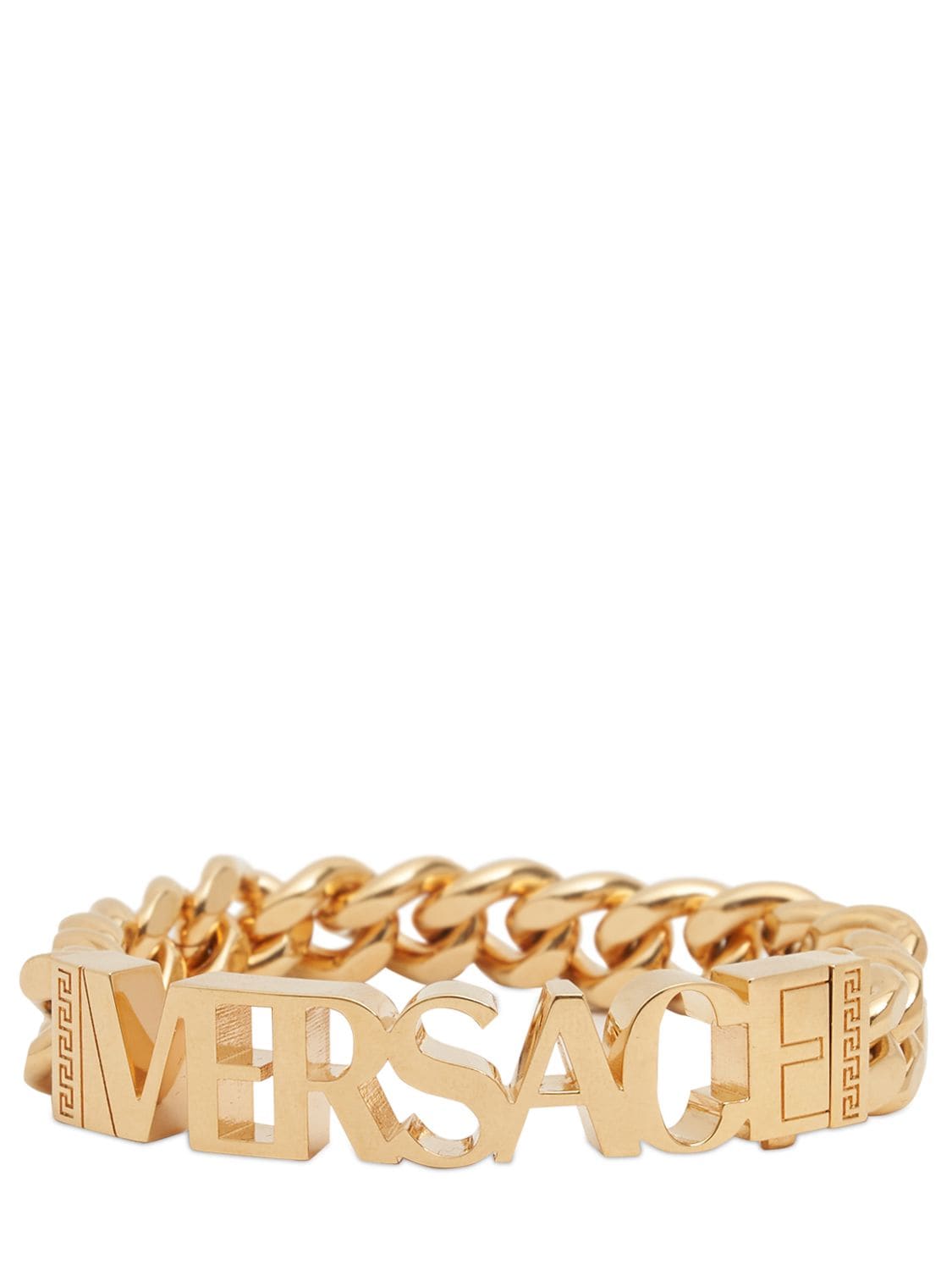 Versace Metal Logo Bracelet In Gold