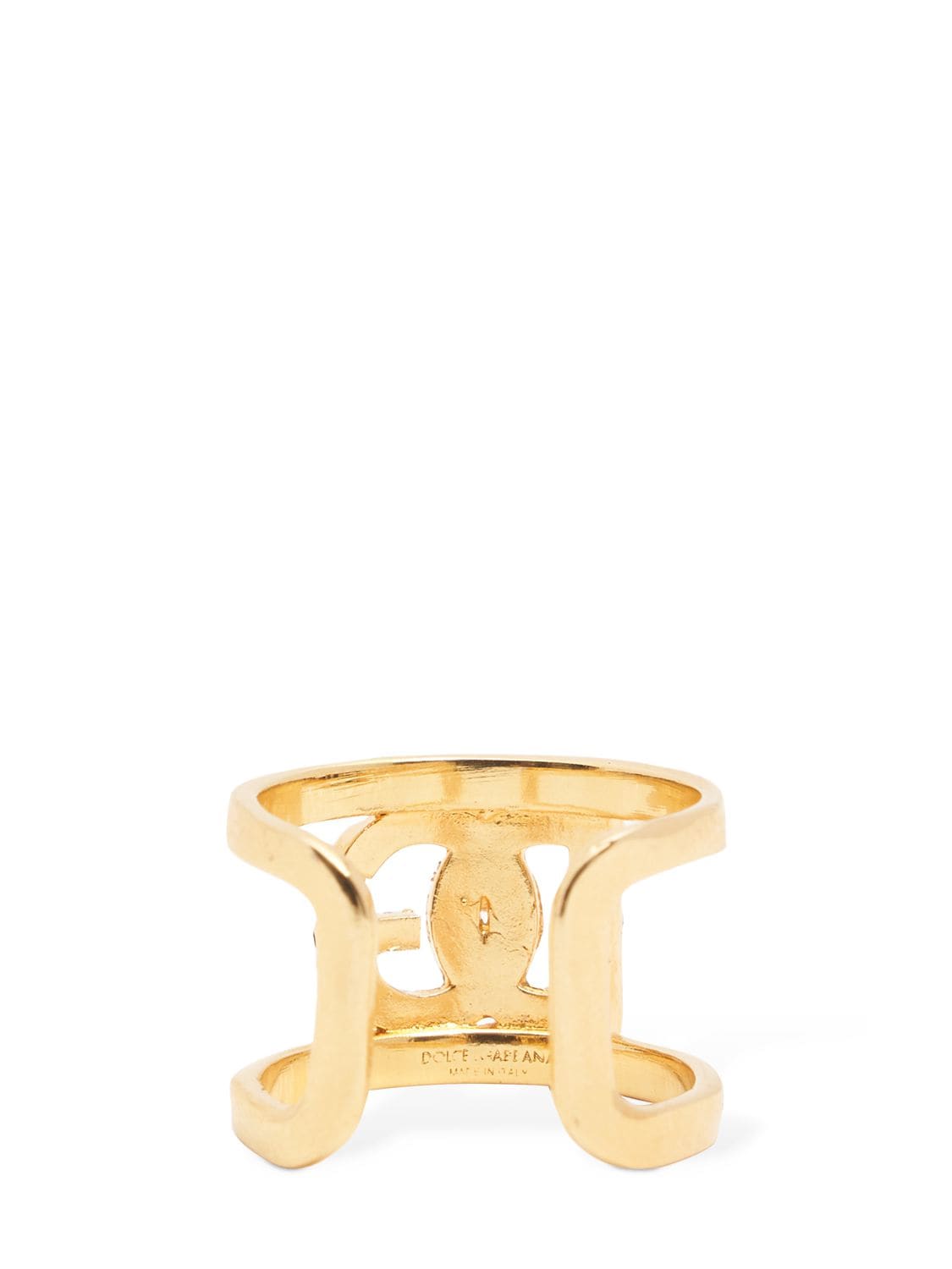 Shop Dolce & Gabbana Dg Crystal Open Ring In Gold,crystal
