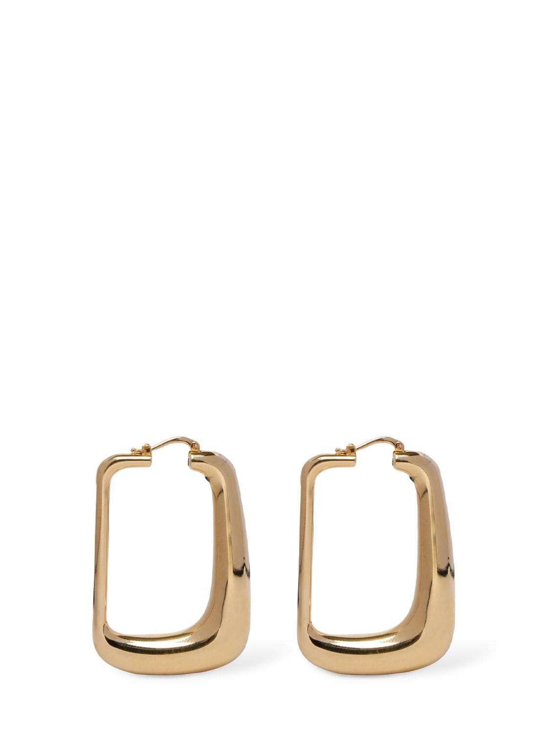 Shop Jacquemus Les Boucles Ovalo Earrings In Light Gold