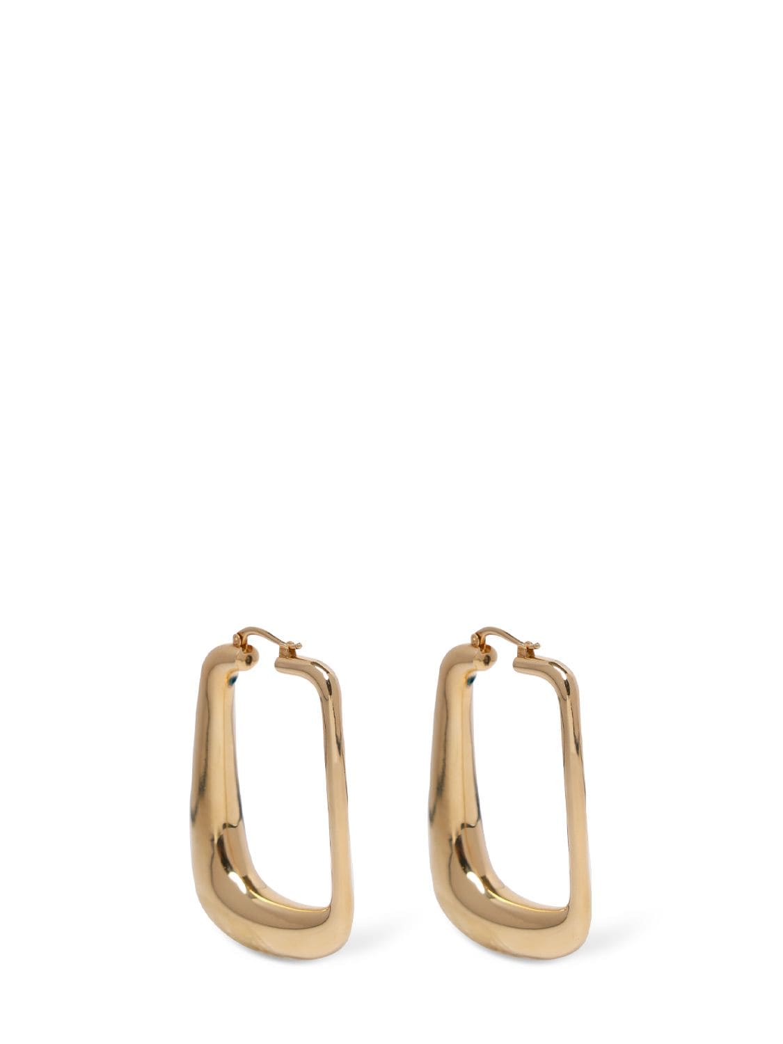 Shop Jacquemus Les Boucles Ovalo Earrings In Light Gold