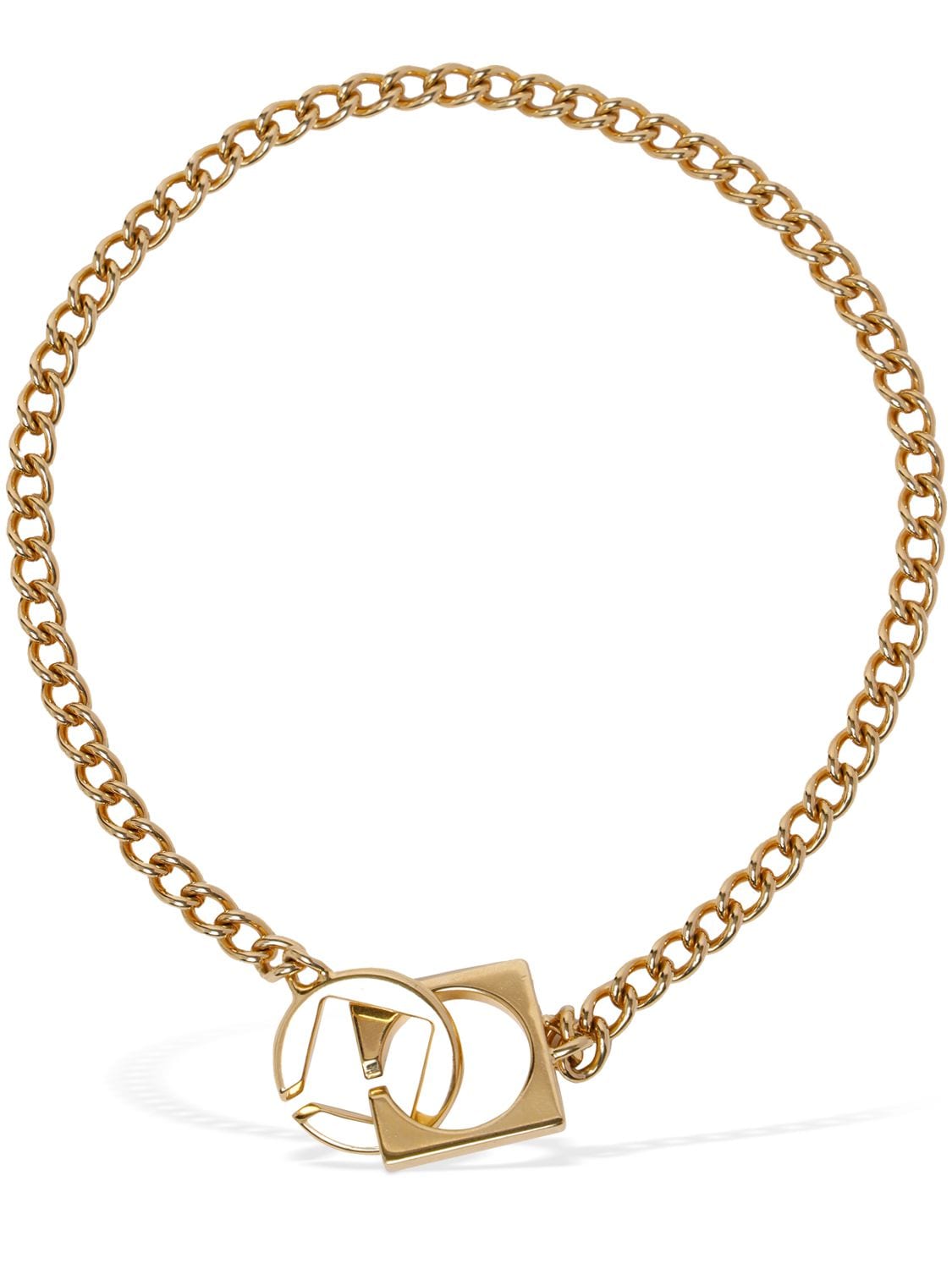 Jacquemus Le Collier Rond Carre Collar Necklace In Light Gold