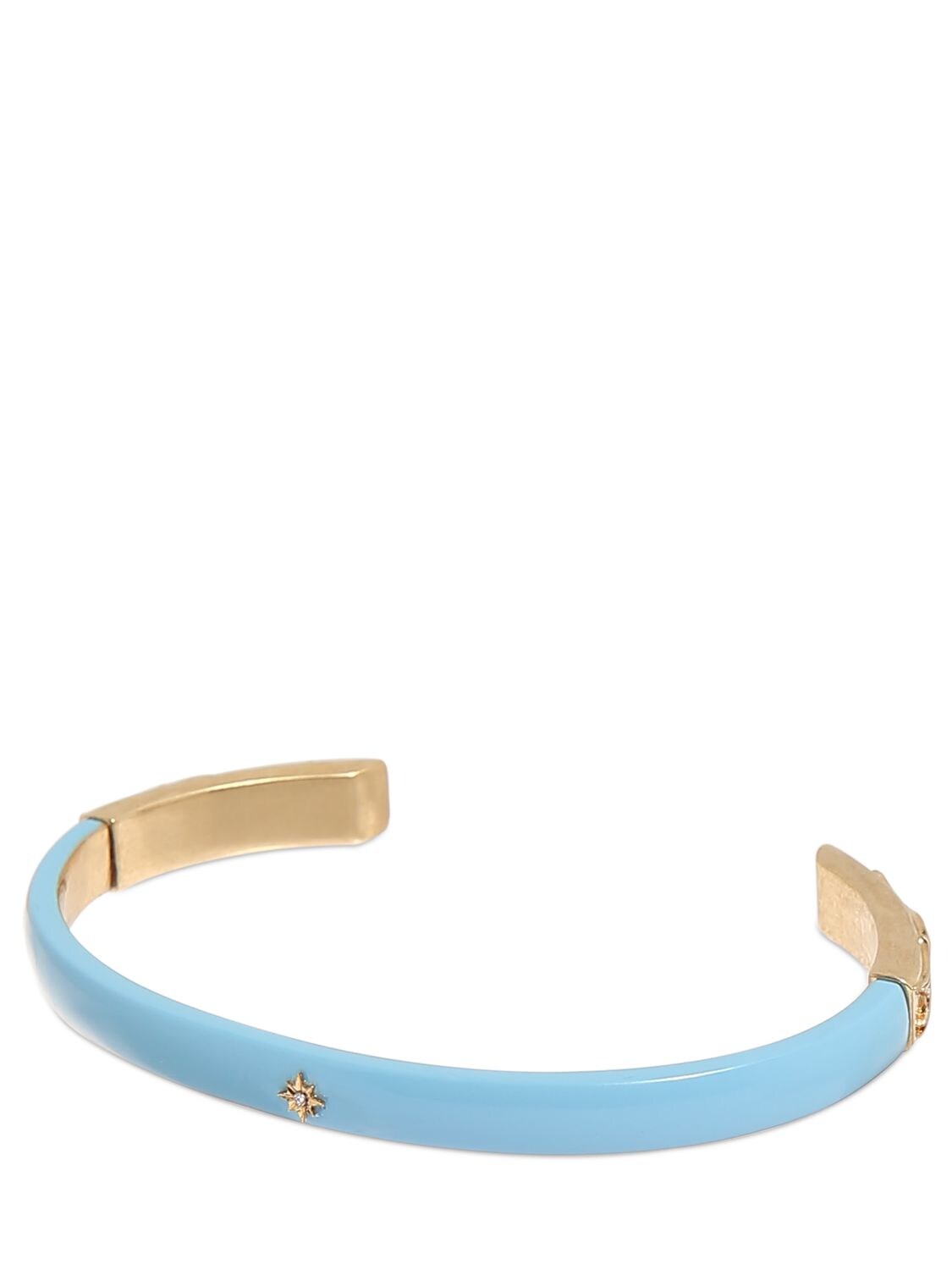 Shop Maison Margiela Enamel Crystal Star Cuff Bracelet In Gold,blue