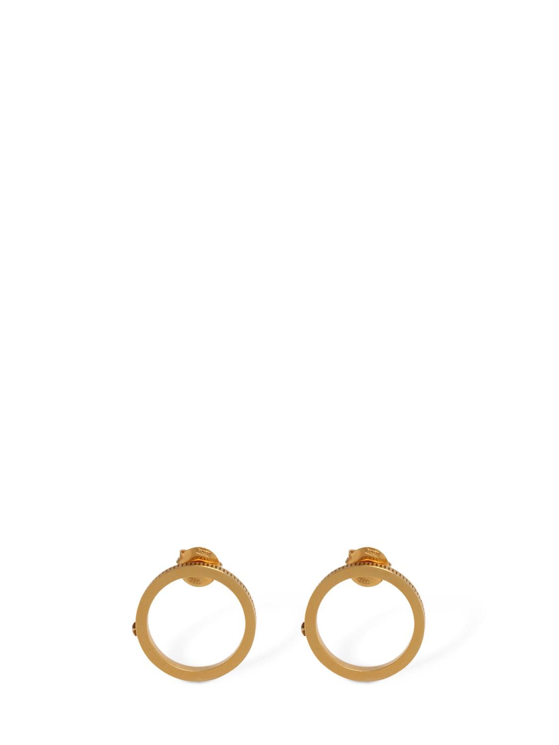 Maison Margiela Engraved Stud Earrings W/ Star In Gold