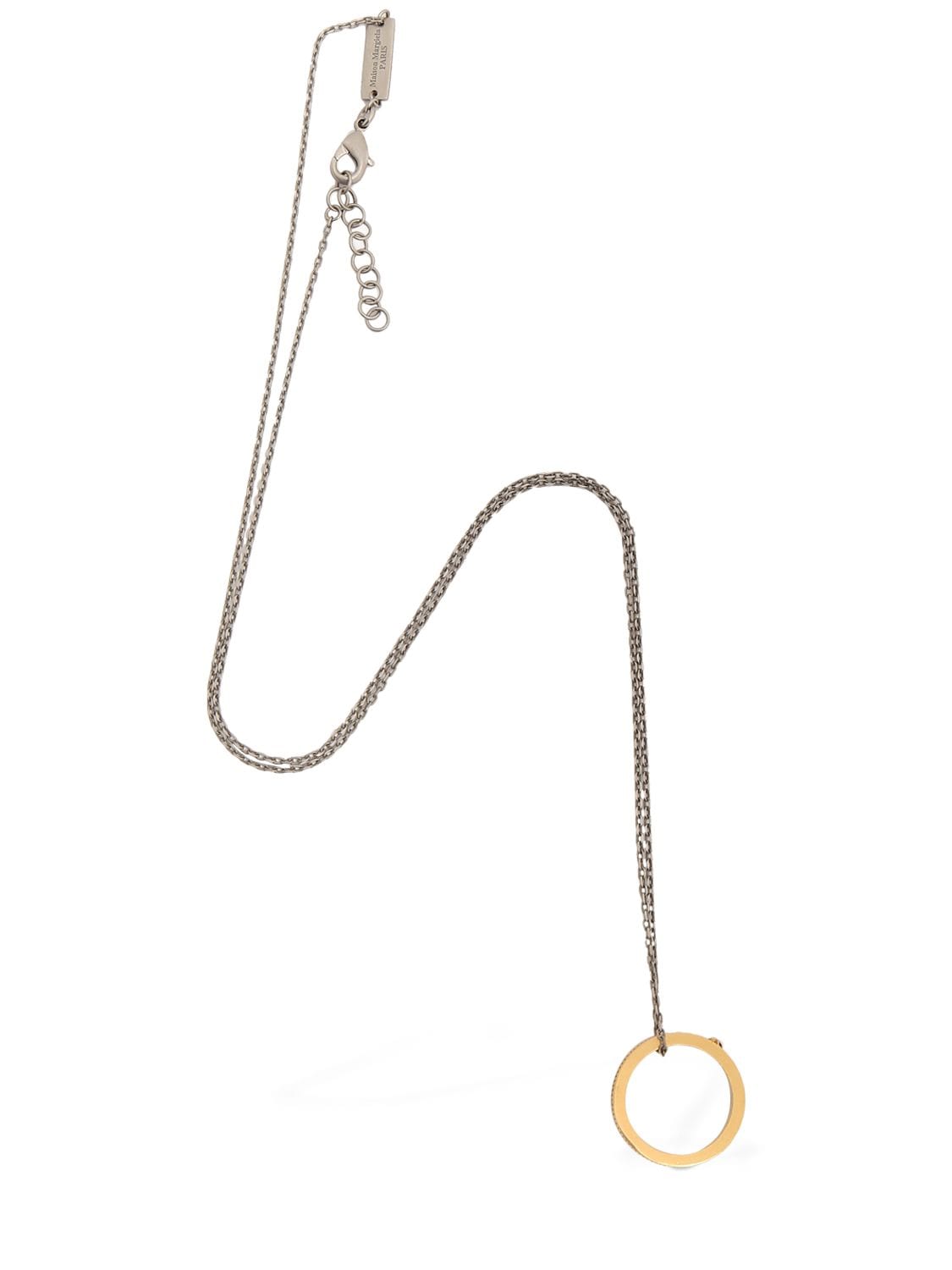 Shop Maison Margiela Engraved Necklace W/ Star In Gold