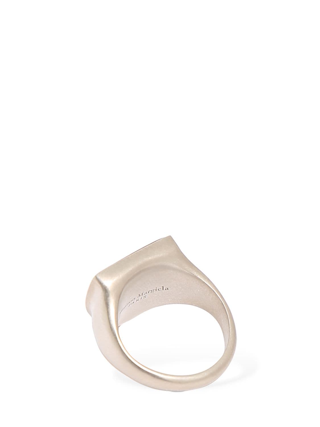 Shop Maison Margiela Enamel Thick Ring W/ Crystal Star In Black,silver