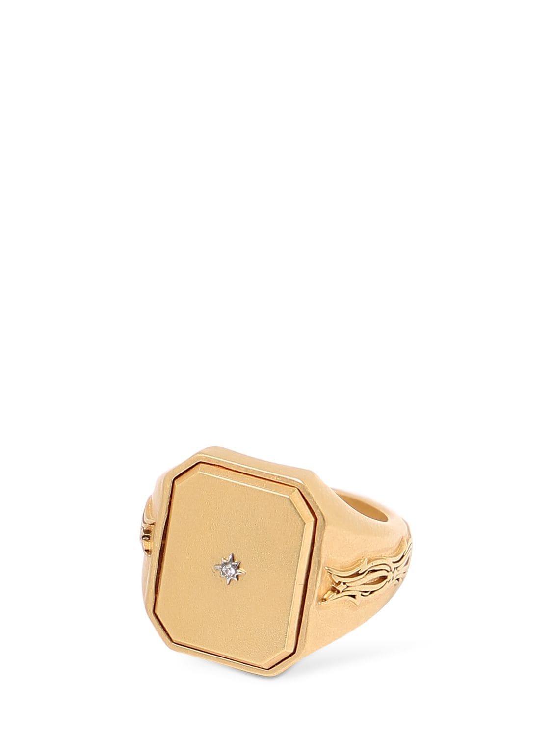 Shop Maison Margiela Crystal Star Squared Ring In Gold