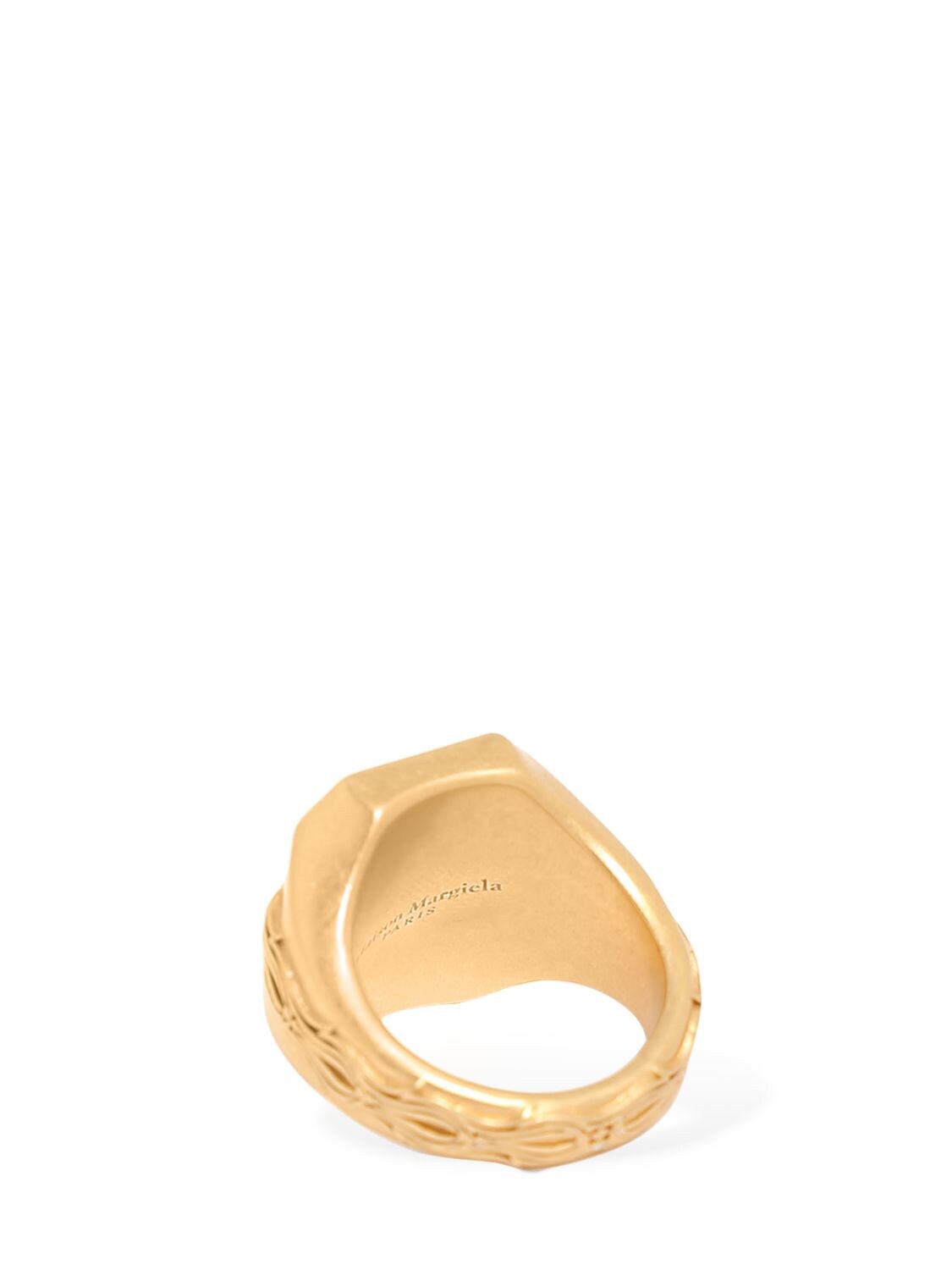 Shop Maison Margiela Crystal Star Squared Ring In Gold
