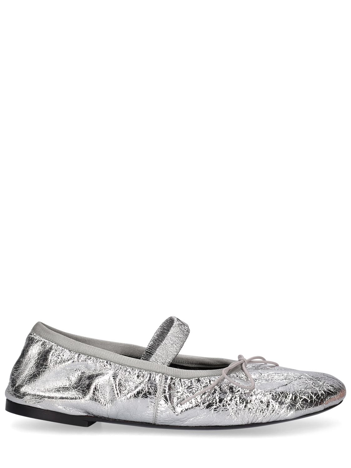 Shop Proenza Schouler Metallic Leather Mary Jane Flats In Silver