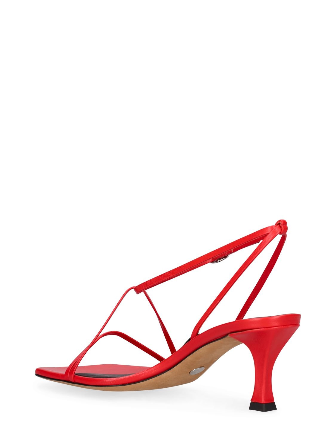 Shop Proenza Schouler 60mm Square Toe Leather Sandals In Red