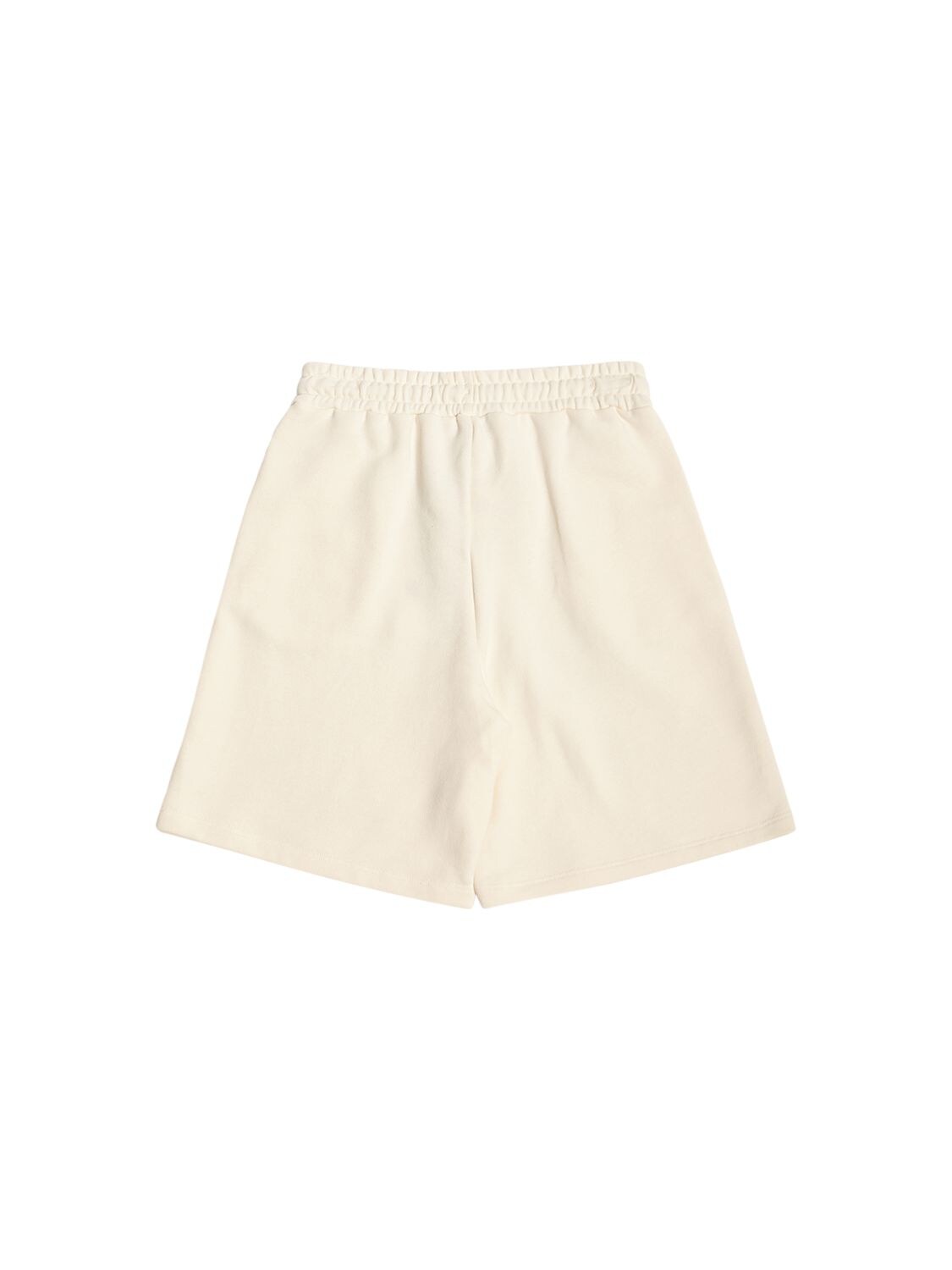 Shop Msgm Cotton Sweat Shorts In Beige