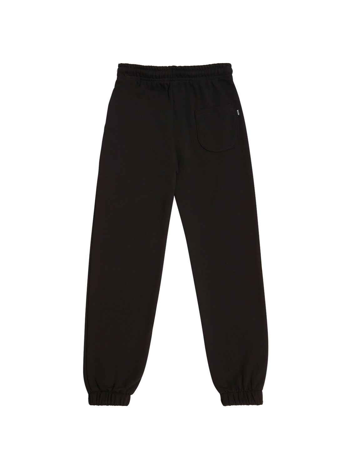 Shop Msgm Cotton Sweatpants In Black