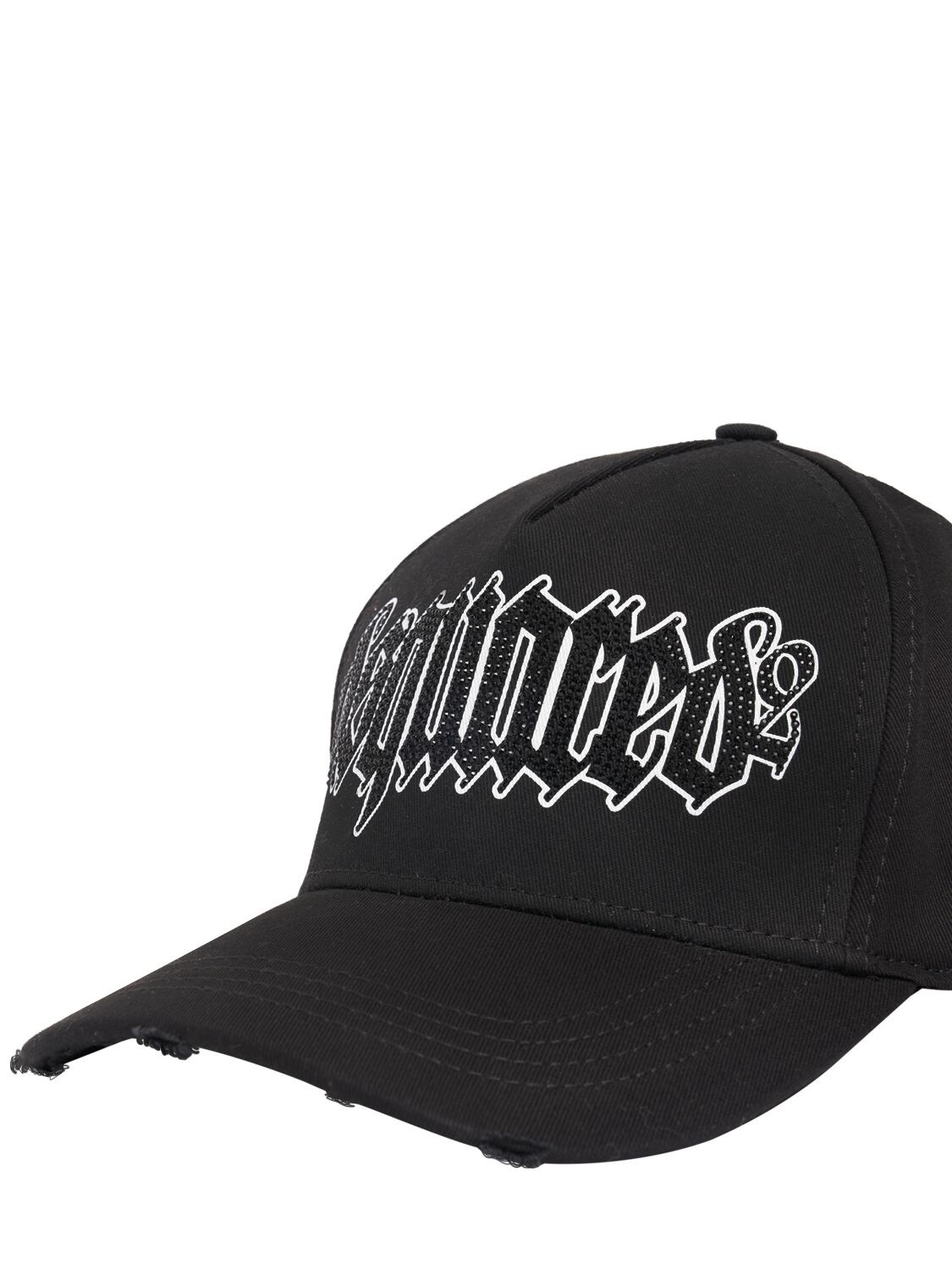 Shop Dsquared2 Gothic Logo Cotton Baseball Cap In Black