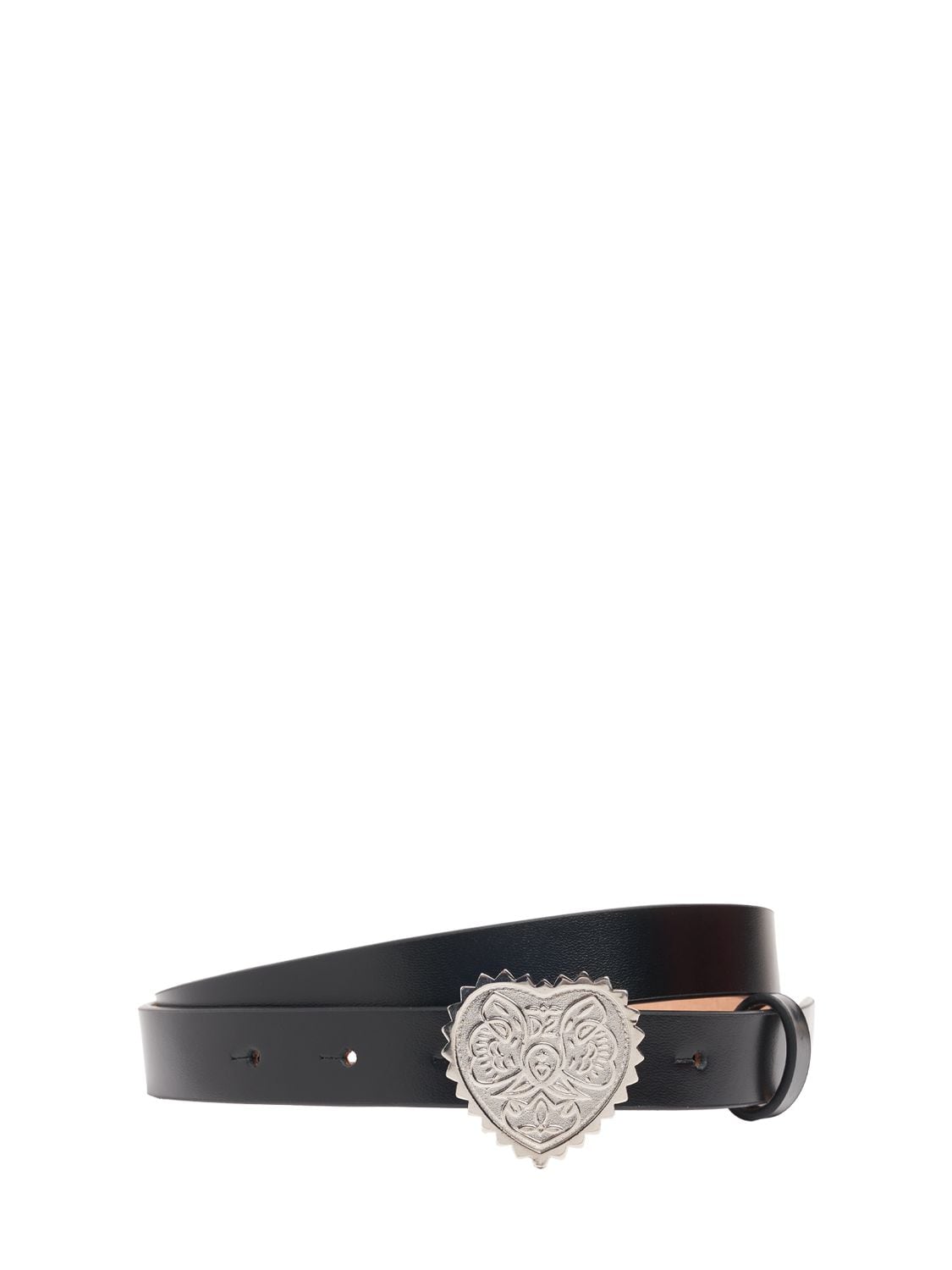Dsquared2 25mm Open Your Heart Leather Belt In Black,palladium