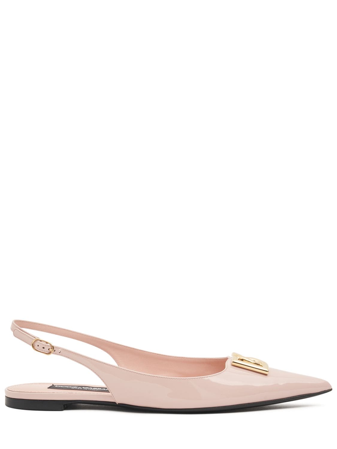 Dolce & Gabbana Leather Slingback Flats In Light Pink