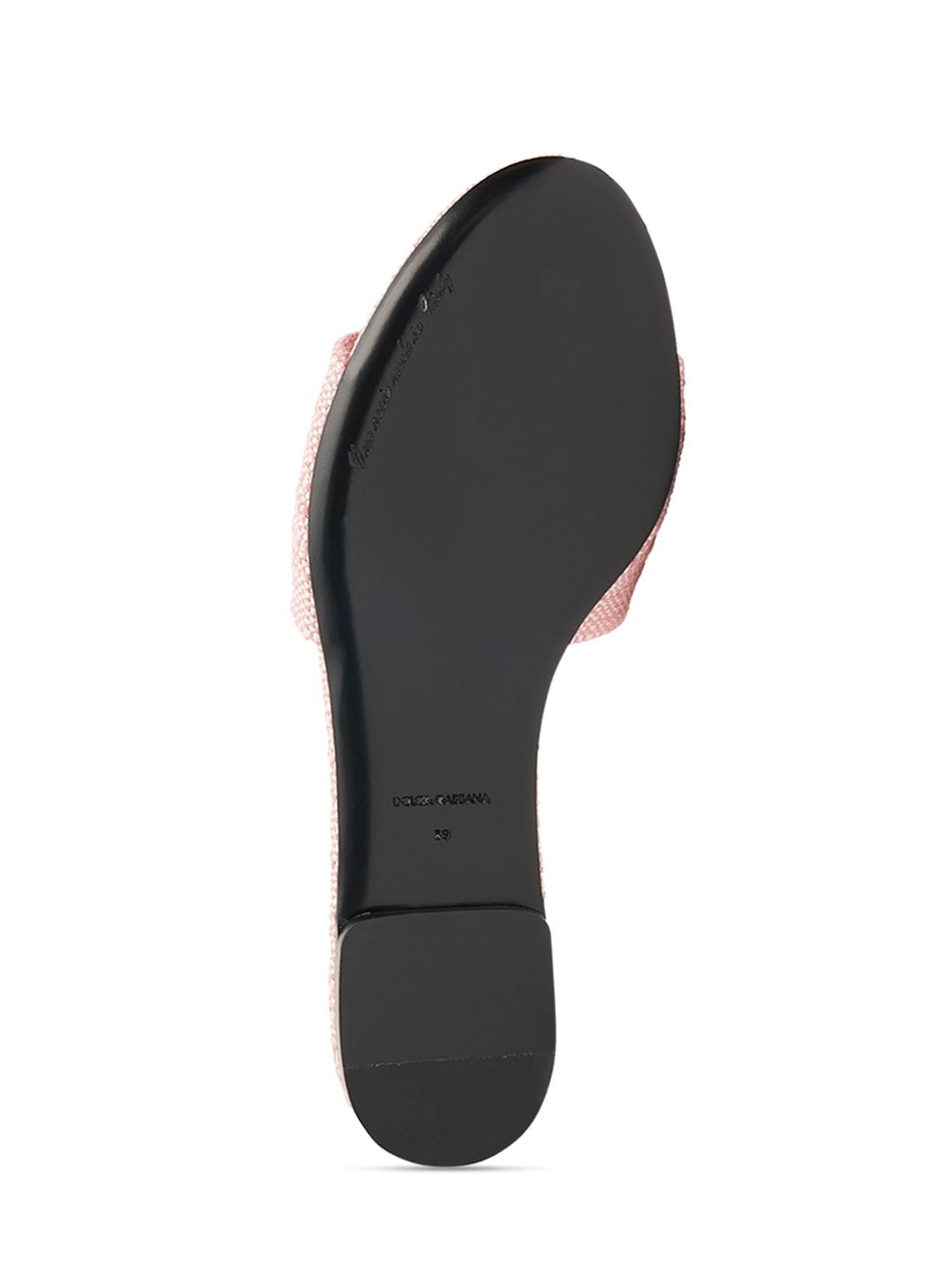 Shop Dolce & Gabbana Bianca Raffia Effect Slide Sandals In Rosa