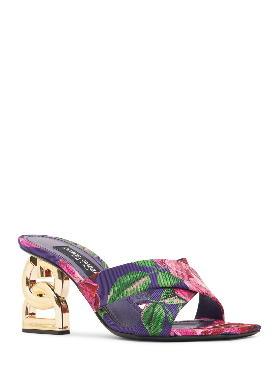 Shop Dolce & Gabbana 75mm Keira Satin Sandal Mules In Lila,bunt