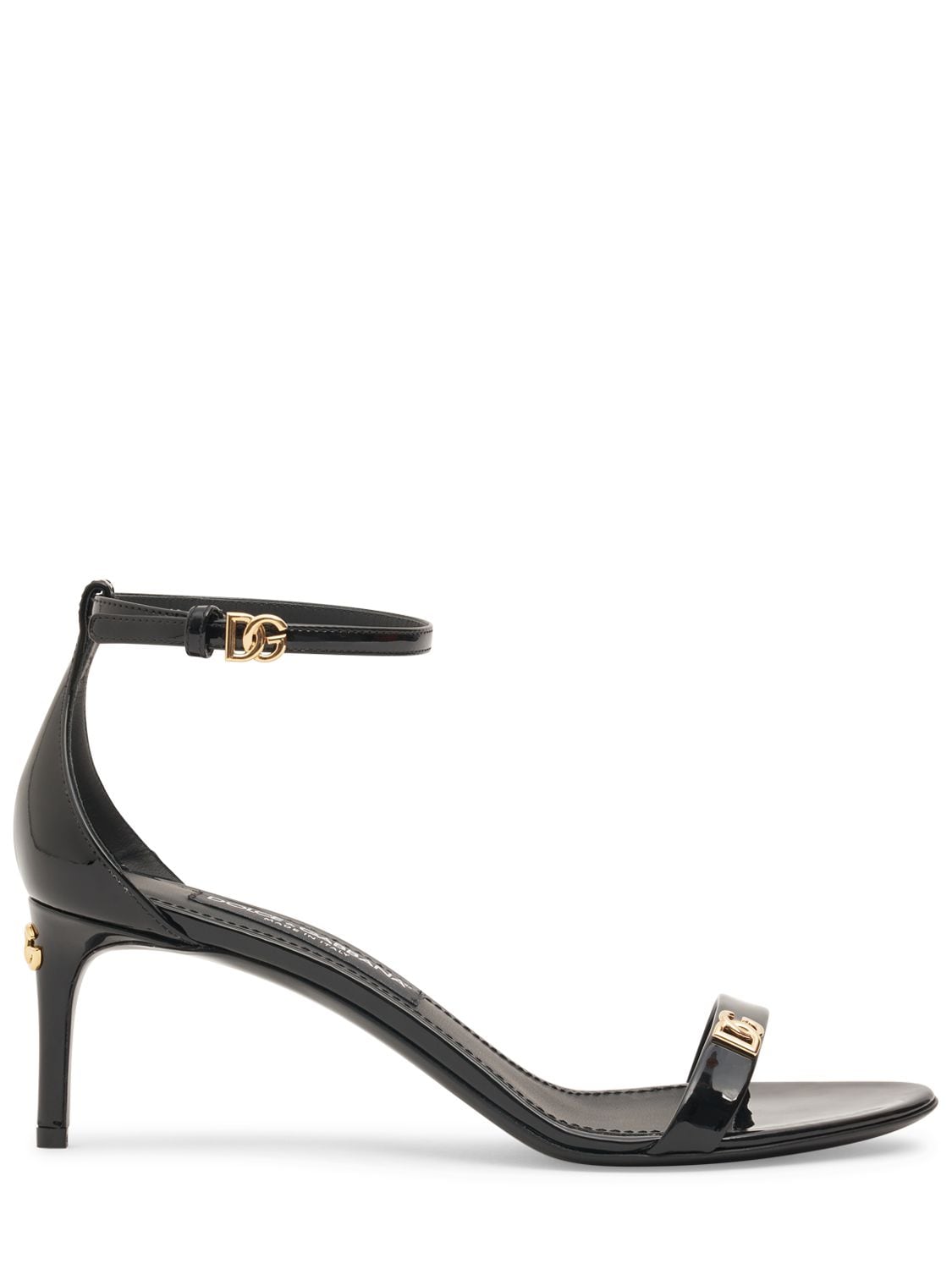 Dolce & Gabbana 60mm Keira Patent Leather Sandals In Black