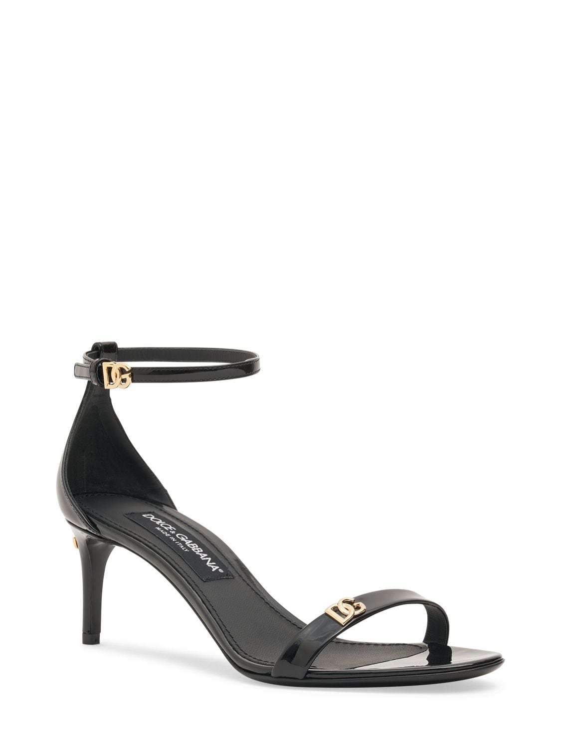 Shop Dolce & Gabbana 60mm Keira Patent Leather Sandals In Black