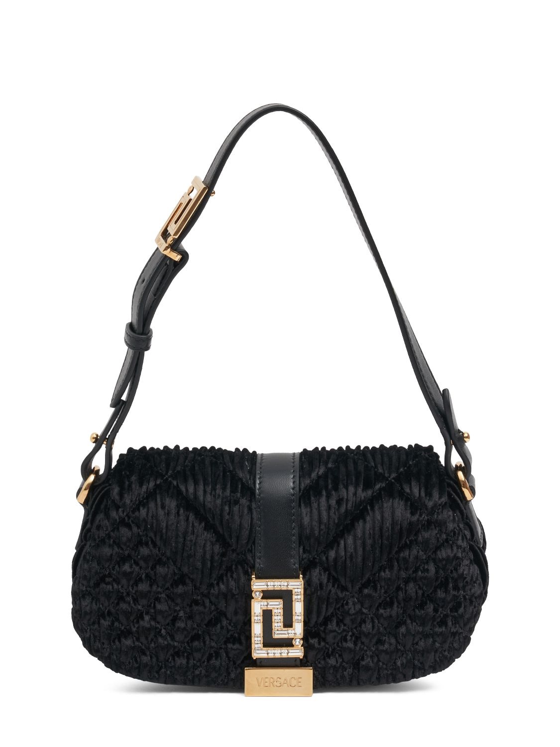 Versace Mini Greca Goddess Padded Shoulder Bag In 블랙