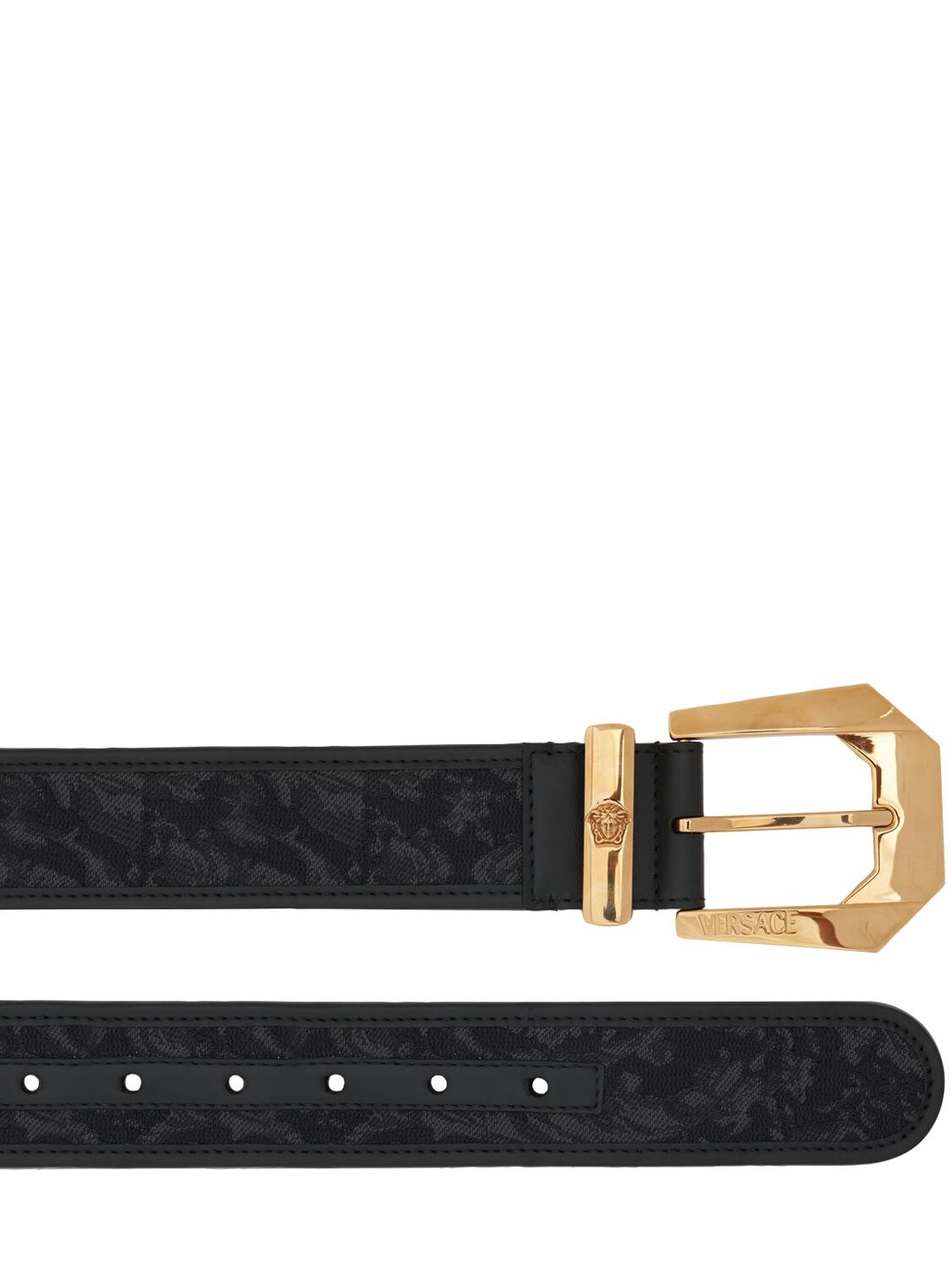 Shop Versace 40mm Tech Jacquard Belt In 블랙