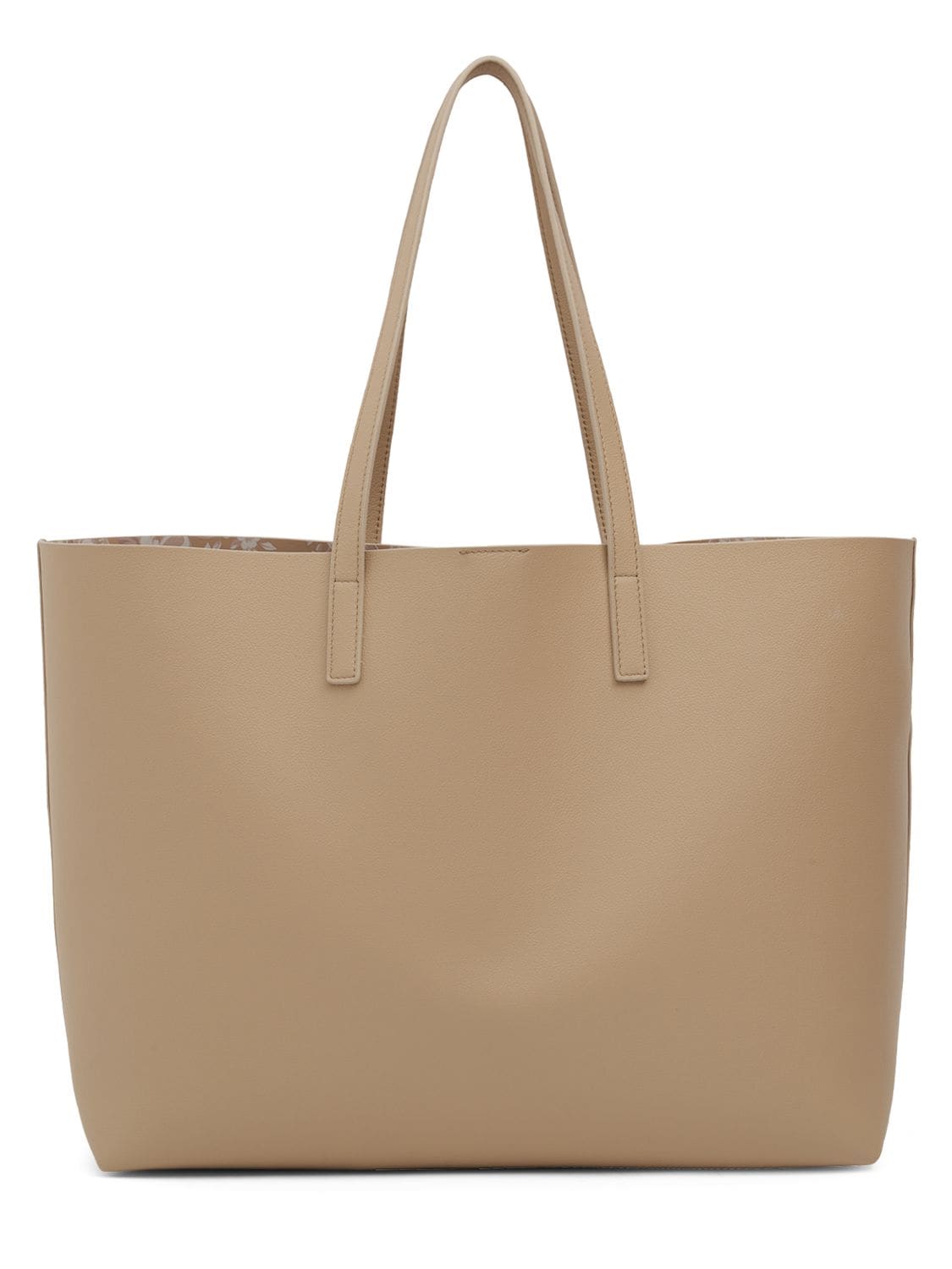 Shop Versace Leather Tote Bag In Sand