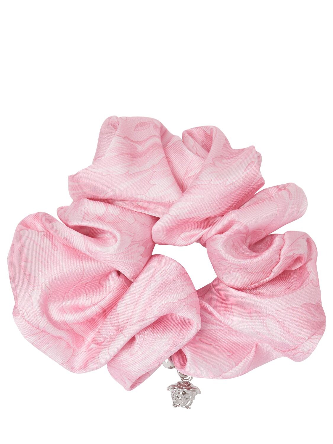 Shop Versace Jacquard Scrunchie In 연한 핑크