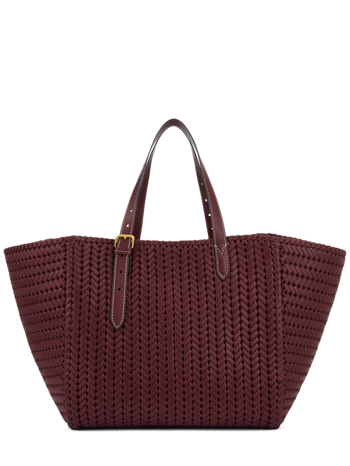 Shop Anya Hindmarch The Neeson Square Leather Tote Bag In Rosewood