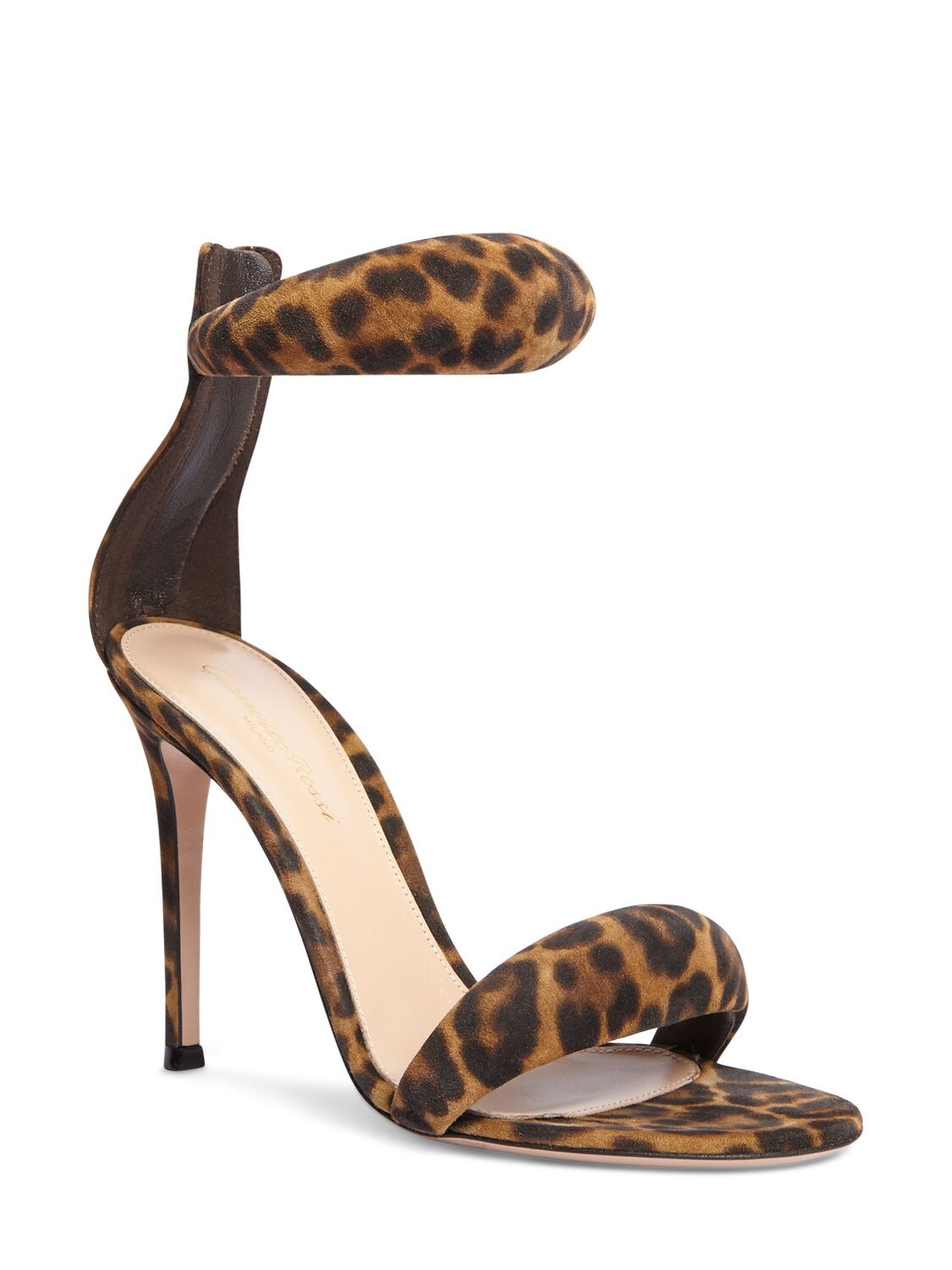 Shop Gianvito Rossi 105mm Bijoux Suede High Heel Sandals In Leopard