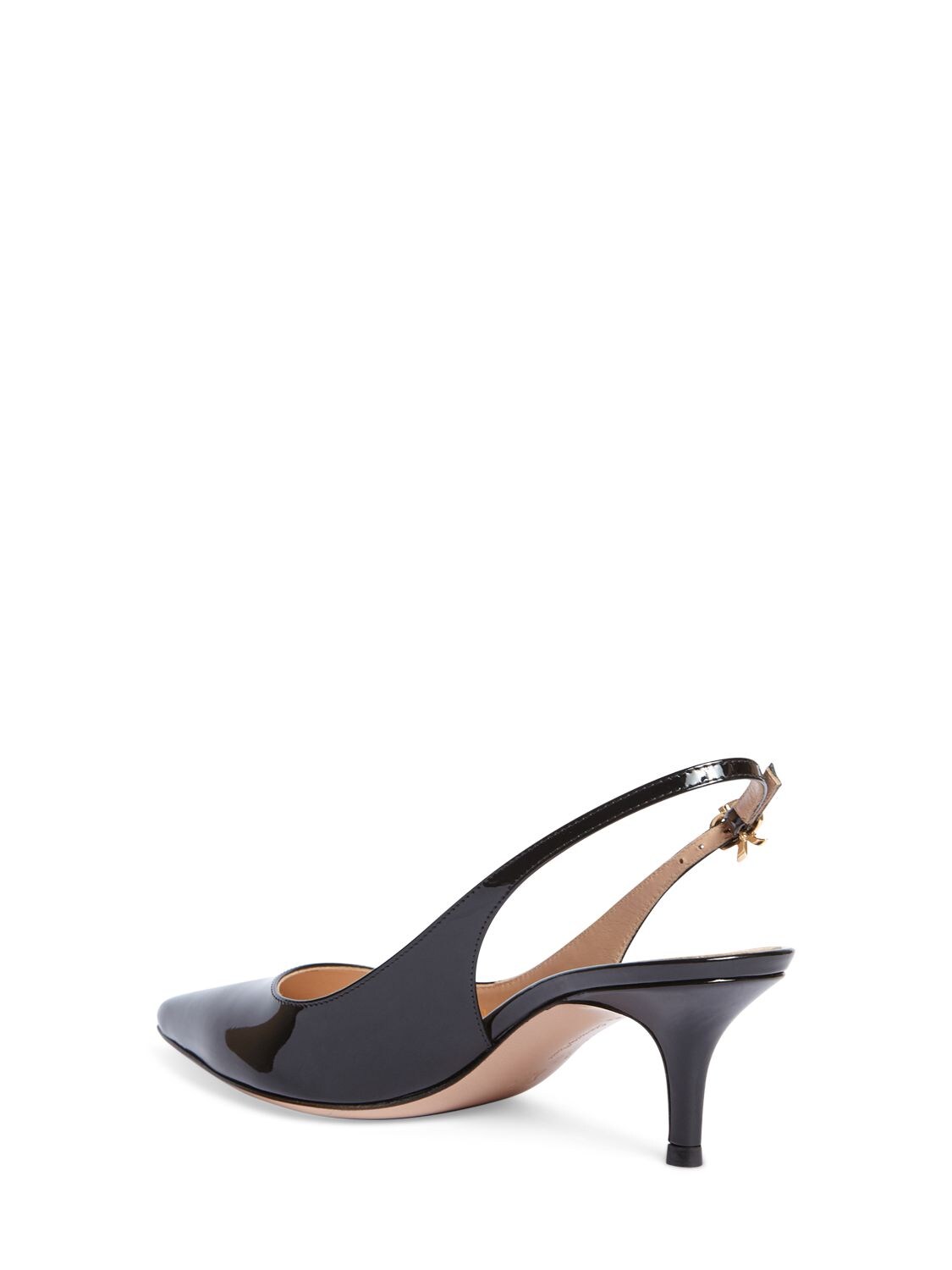 Shop Gianvito Rossi 55mm Ribbon Patent Leather Pumps In Black