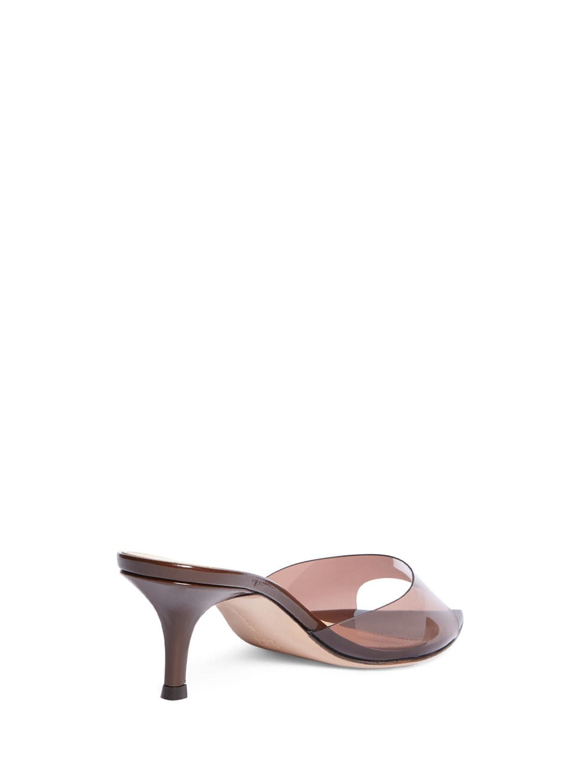 Shop Gianvito Rossi 55mm Elle Plexi Sandal Mules In Brown