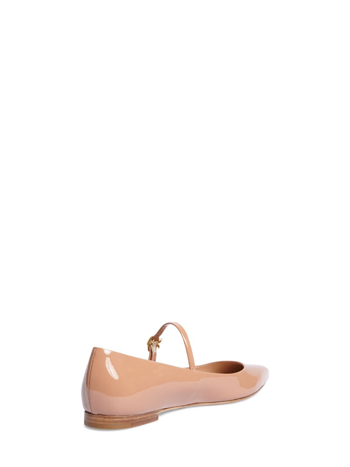 Shop Gianvito Rossi 5mm Ribbon Patent Leather Maryjane Flats In Nude