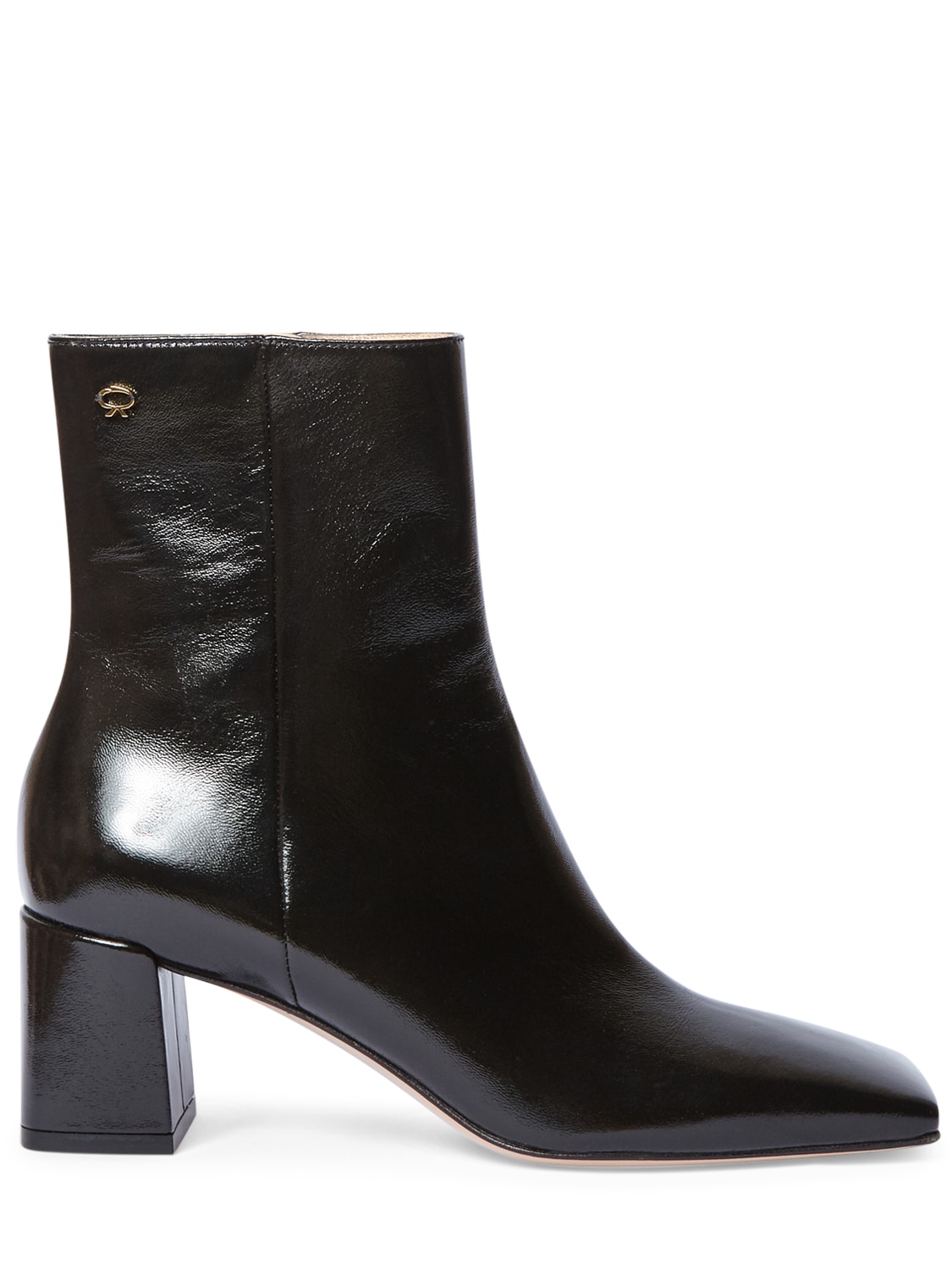 Gianvito Rossi 55mm Patent Leather Ankle Boots In Black