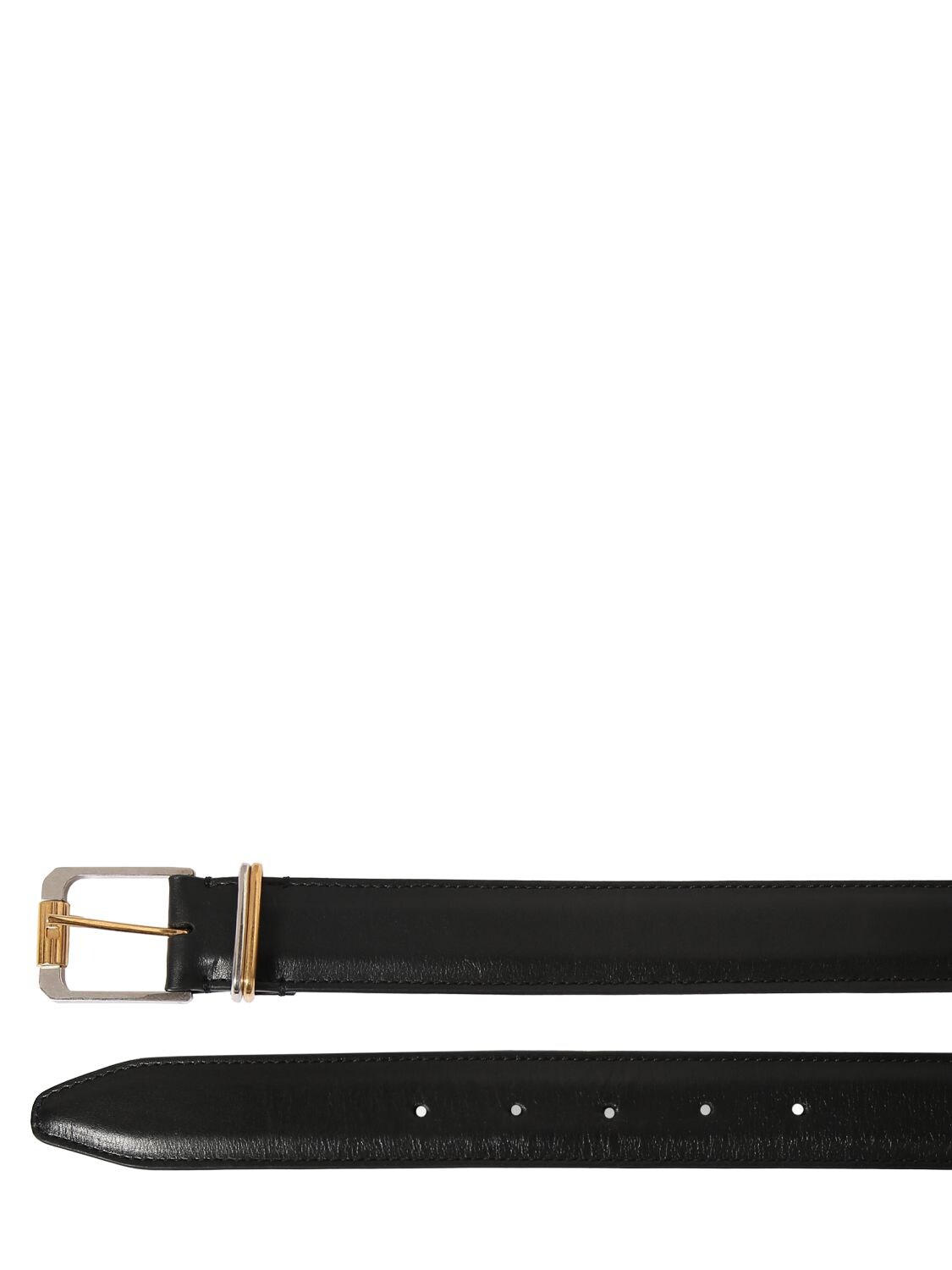 Shop The Row Moon Leather Belt In Black Ang