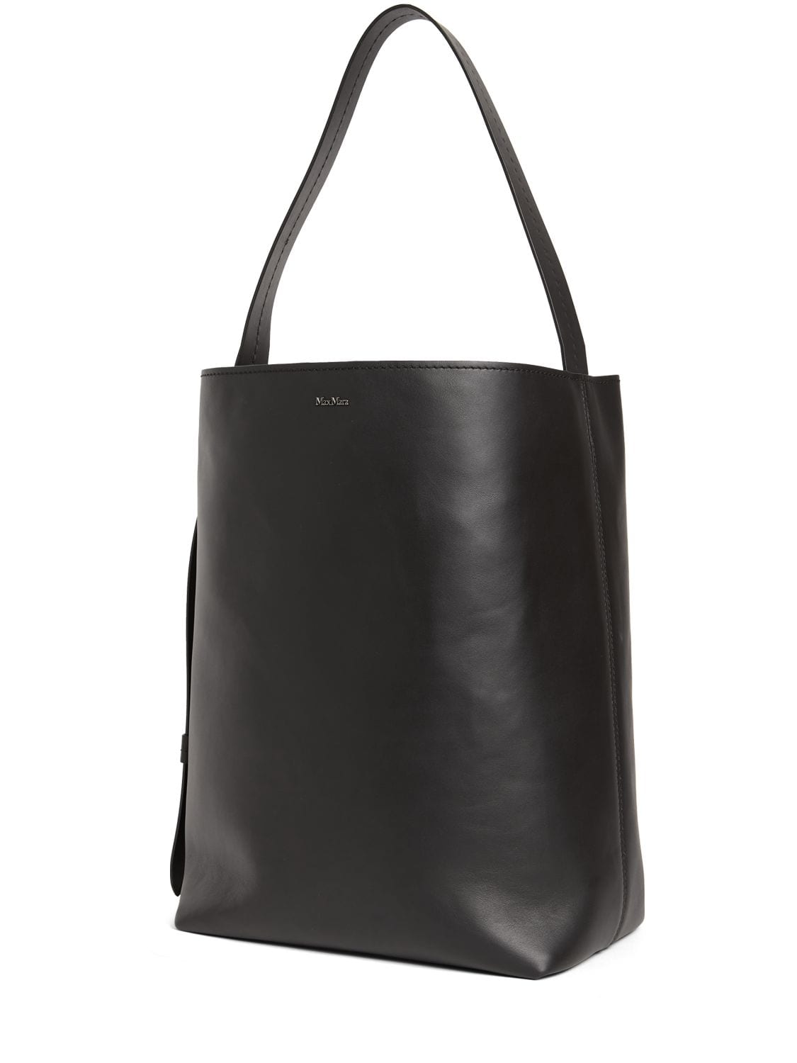 Shop Max Mara Archetipo1 Leather Tote Bag In Black