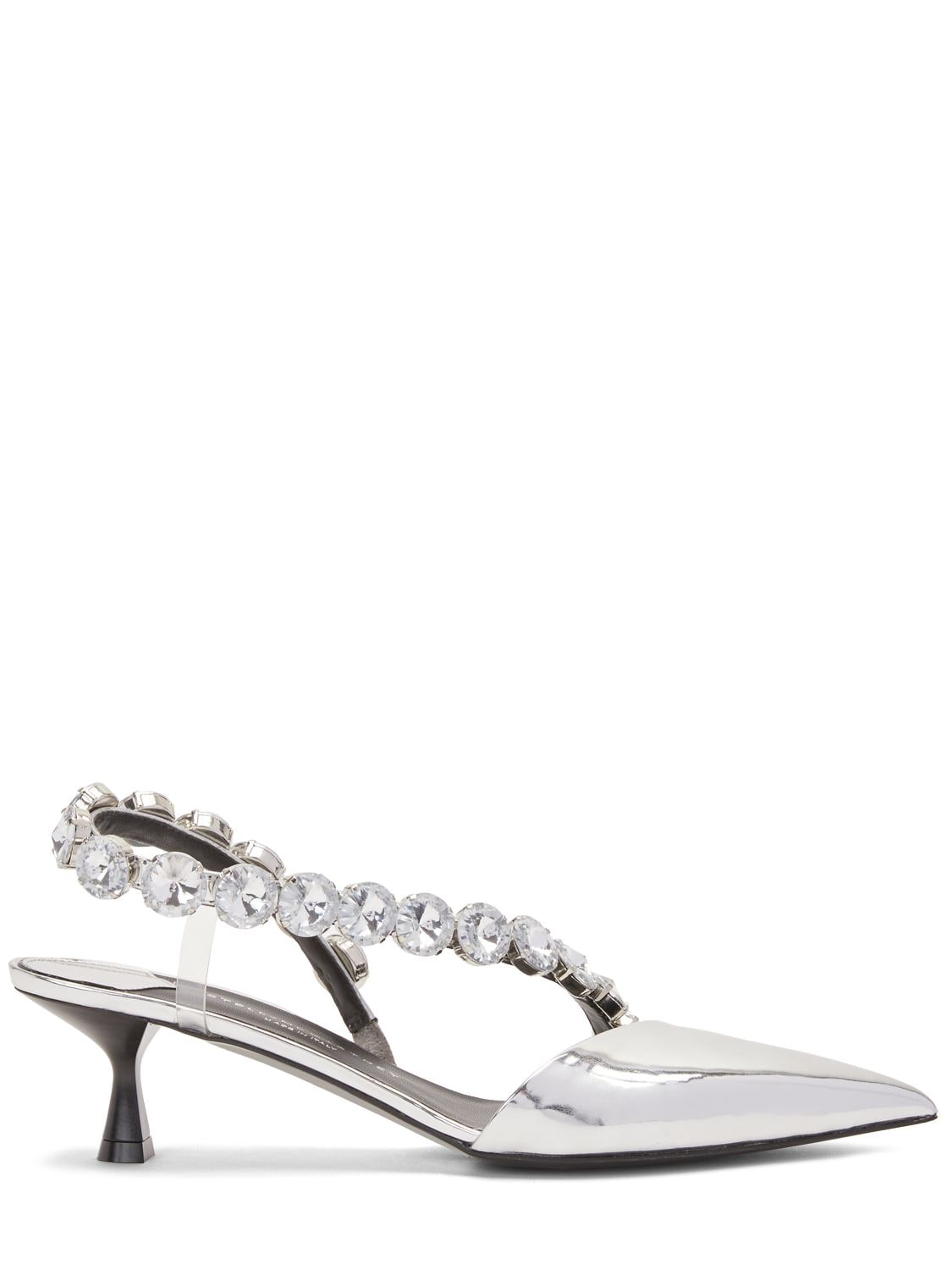 Stella Mccartney 50mm Stella Iconic Faux Leather Pumps In Silver