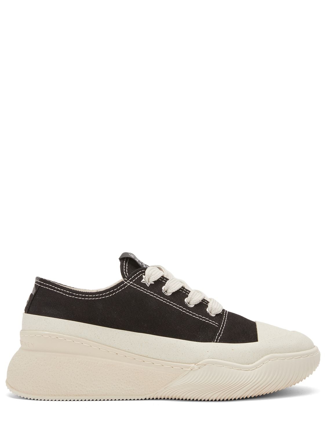 Stella Mccartney Loop Recycled Cotton Blend Sneakers In Black,off-white