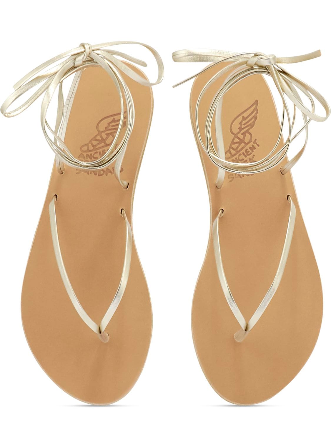 Shop Ancient Greek Sandals 5mm Celia Metallic Leather Flat Sandals In Platin