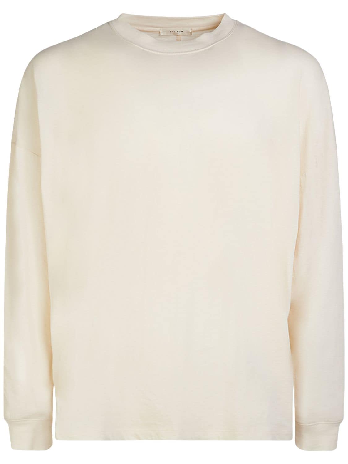 Shop The Row Dolino Cotton Long Sleeve T-shirt In Ivory
