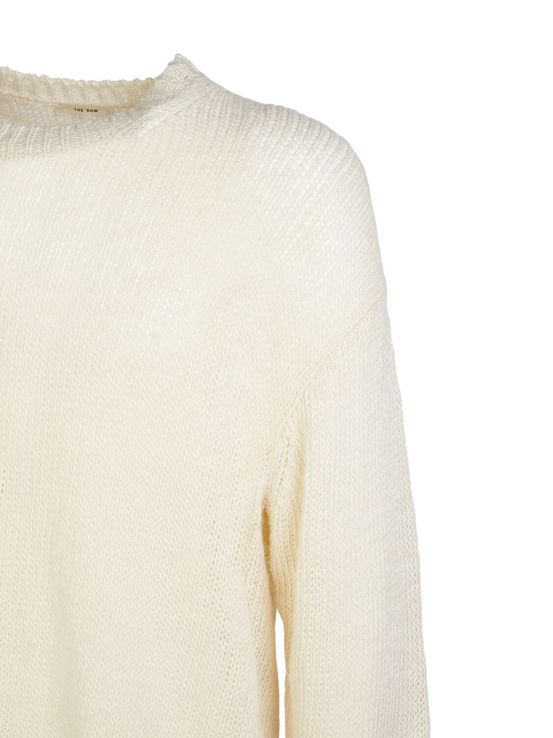 Shop The Row Hank Linen Crewneck Sweater In Off White