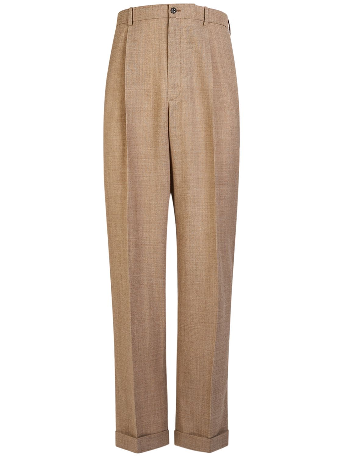 The Row Keenan Wool Pants In Taupe,ivory M