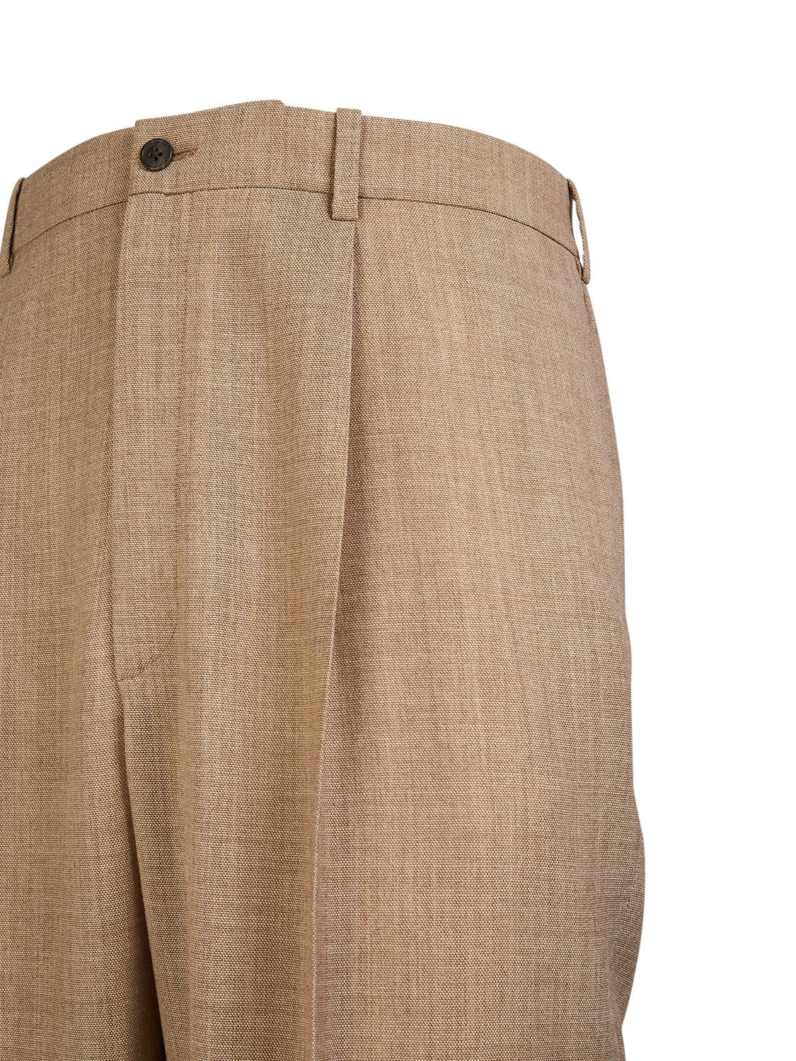 Shop The Row Keenan Wool Pants In Taupe,ivory M