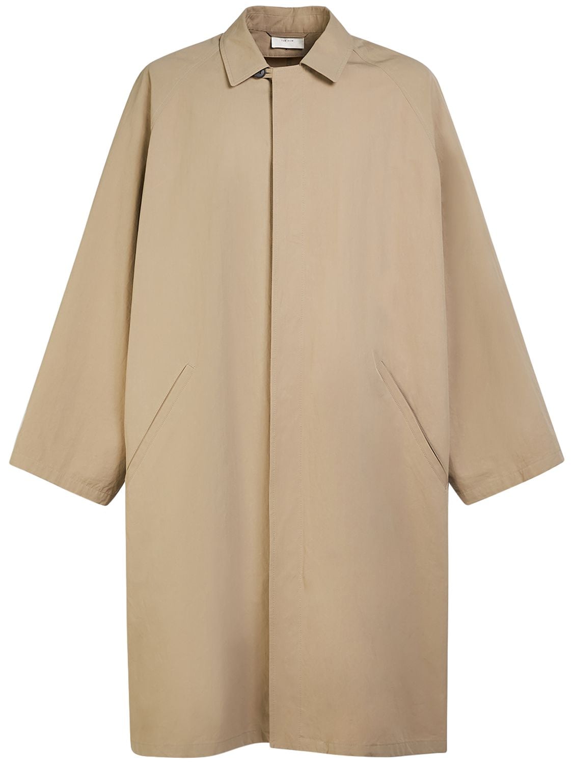 The Row Flemming Padded Long Coat In Light Taupe