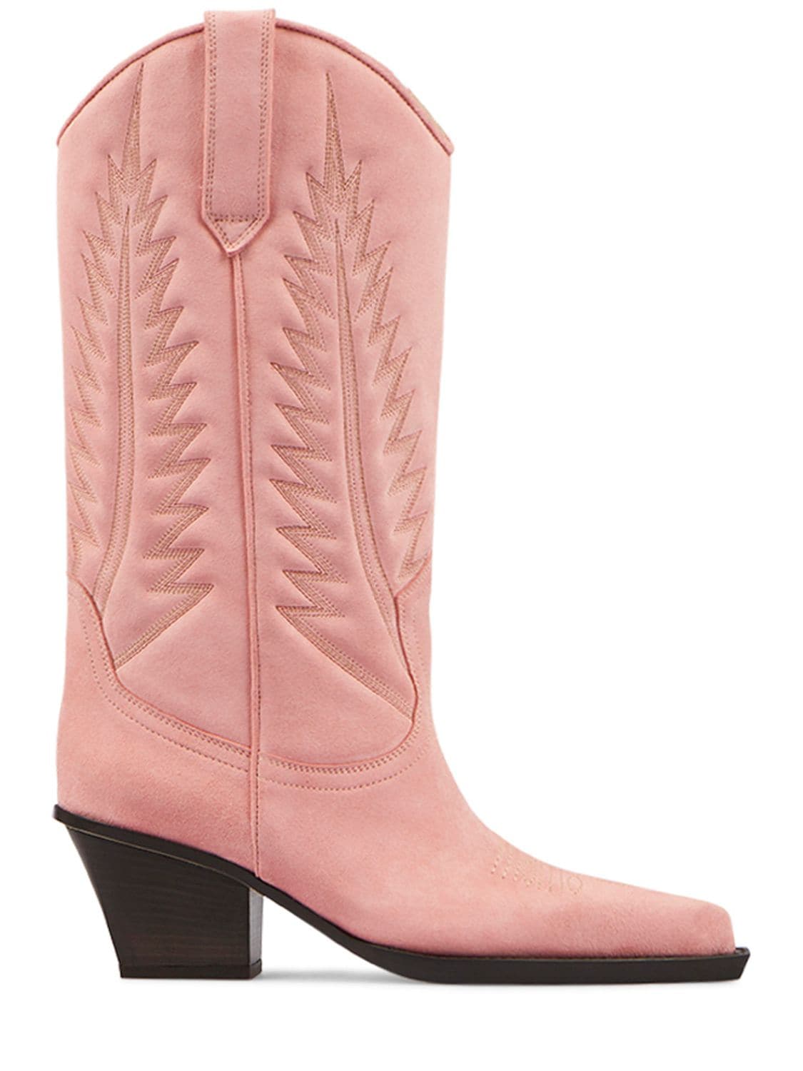 Paris Texas Rosario Embroidered Suede Western Boots In Pink