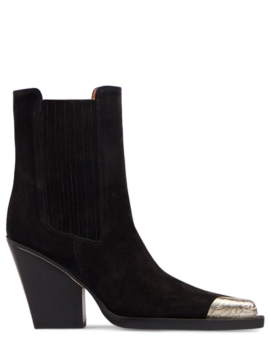 Paris Texas 100mm Dallas Suede Ankle Boots In Black