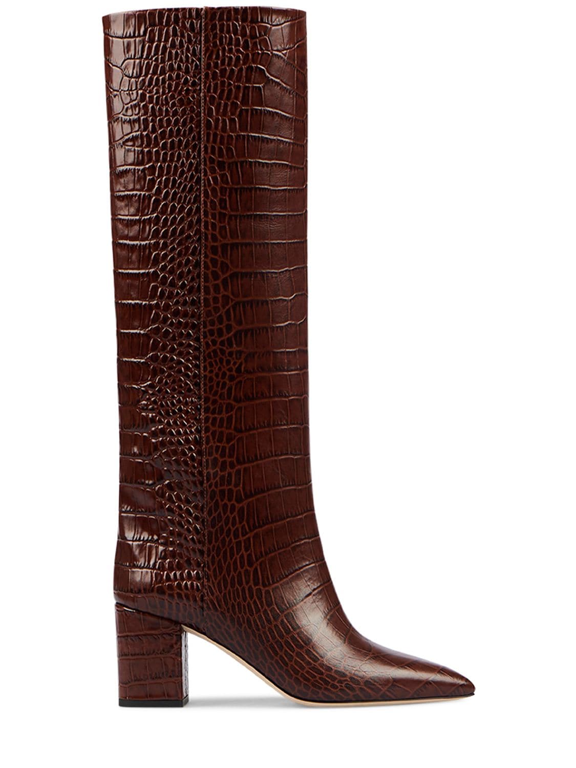 Shop Paris Texas 70mm Anja Croc Embossed Tall Boots In Brown