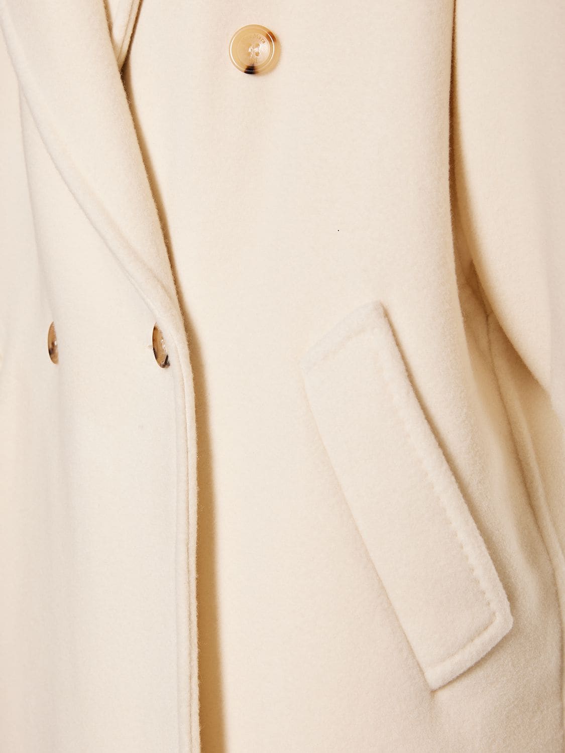 Shop Max Mara Zaffo Cashmere Double Breasted Long Coat In Ivory